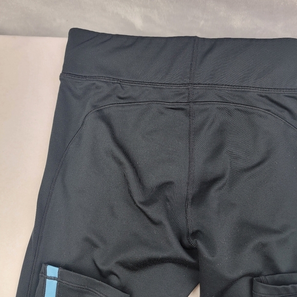 UA Under Armour cozy leggings blue stripe small hidden pocket size small - Picture 7 of 9